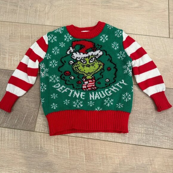 THE GRINCH DEFINE NAUGHTY 12 MONTH TODDLER CHRISTMAS SWEATER - Picture 1 of 4